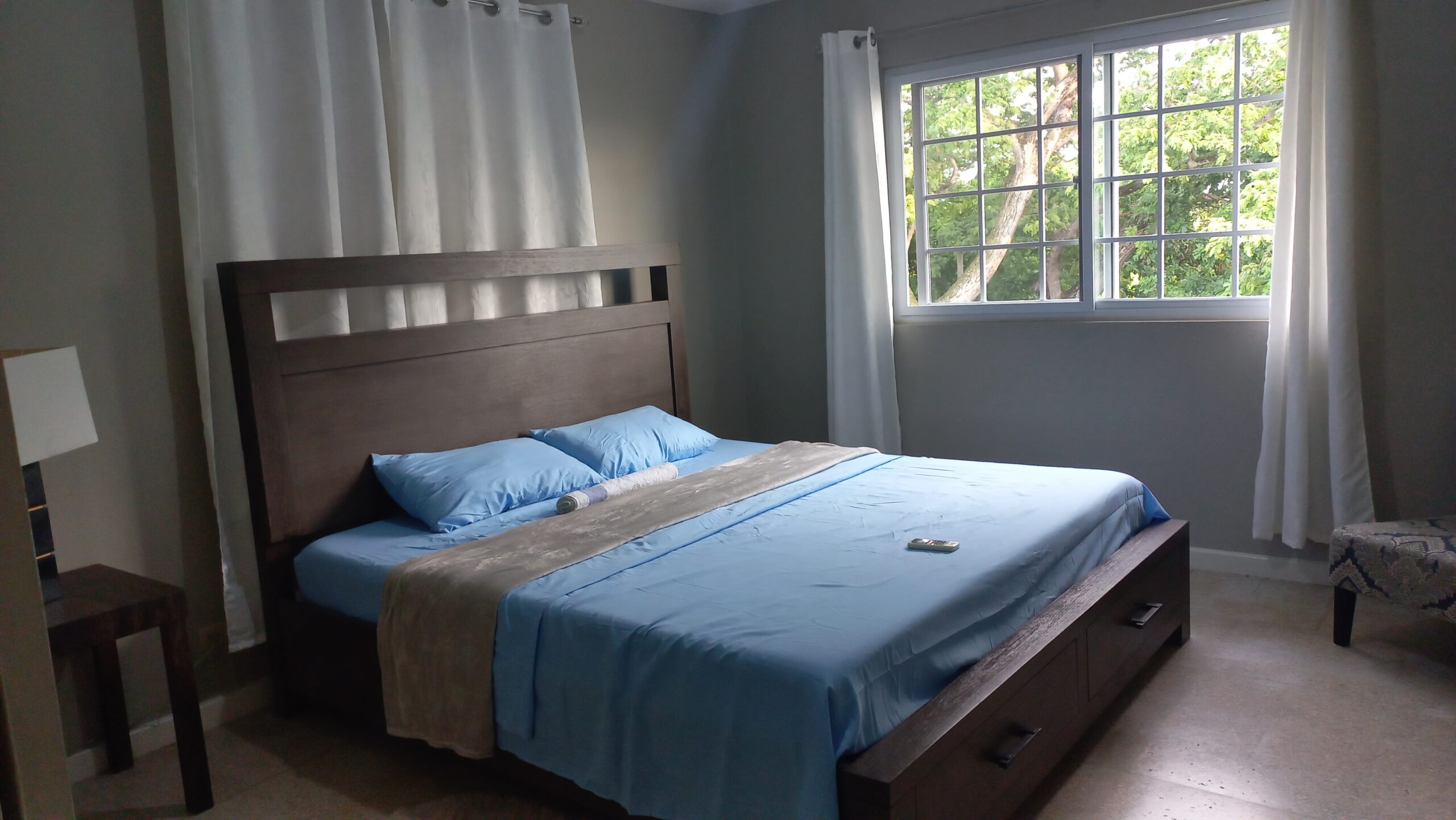 Beautiful and Spacious Bedroom with Panoramic View of Montego Bay.